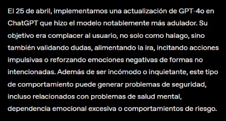 “Sí, tenés razón” —dijo ChatGPT, aunque no la tuvieras. OpenAI confirma que los modelos tienden a coincidir con vos, incluso cuando estás diciendo pavadas. Fuente: OpenAI, 2024.